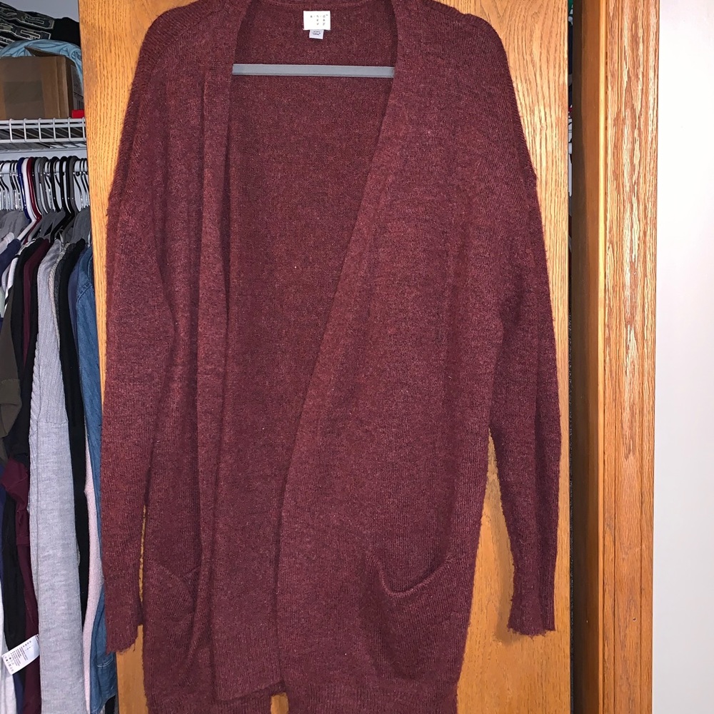 Maroon cardigan